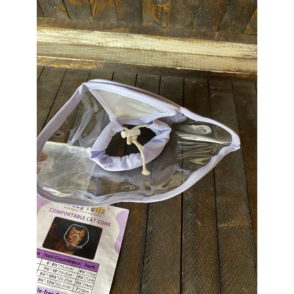 Crazy Felix Sz S Purple Cat Cone Collar Comfort Anti Licking Adjustable